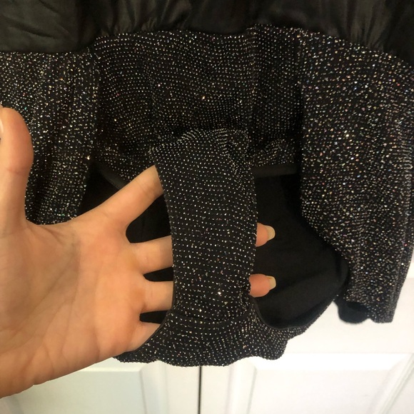 Weismann Black Sparkle Overskirt Leotard Bodysuit with Open Back - Adult Large - Picture 6 of 14